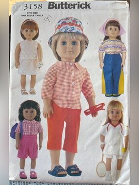 Butterick Pattern 3158 for American Girl and other 18” Dolls, Outdoor Wear